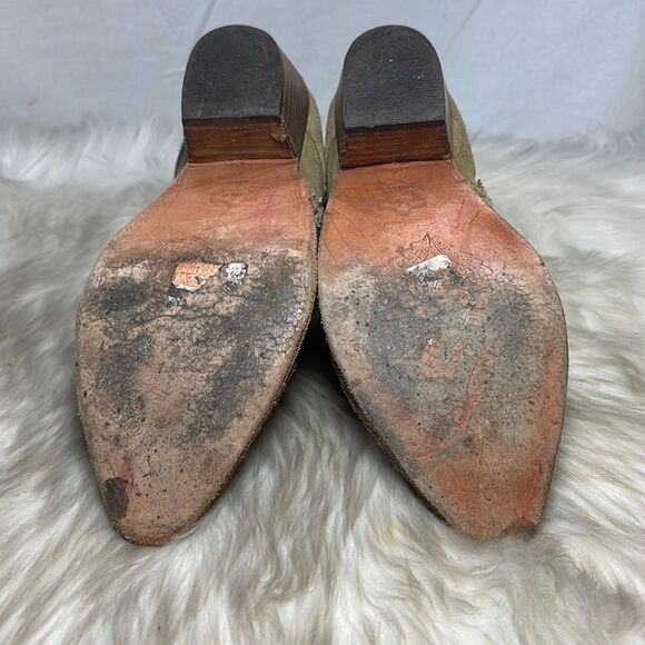 Free People Venture Soapstone Olive Distressed Suede Booties Sz 36/US 6 - Picture 8 of 12